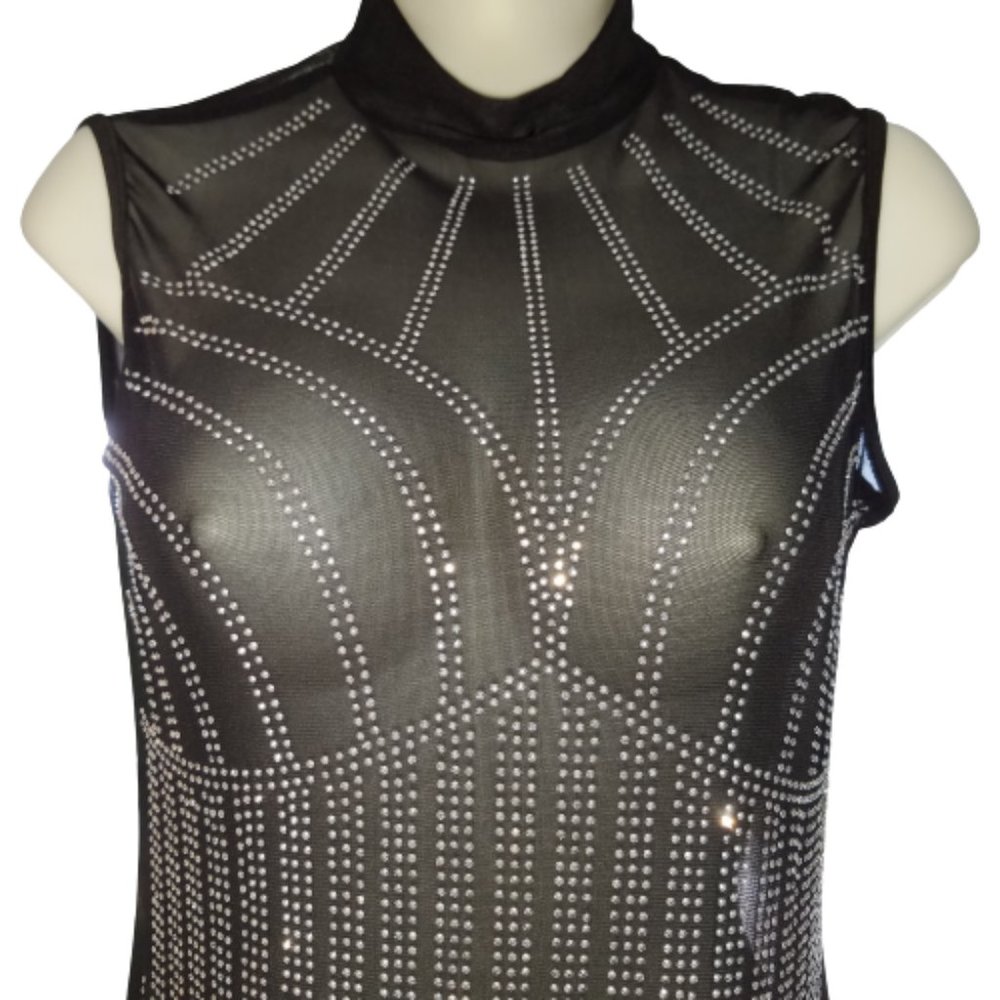 Sexy Sequin Rhinestone Romper/Jumpsuit Size Large - Picture 4 of 11